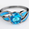 Claw Rings Ocean Blue Fire Opal Stone