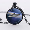 Sci Fi UFO Glass Cabochon Necklace