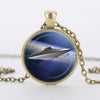 Sci Fi UFO Glass Cabochon Necklace